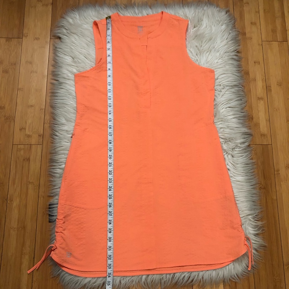 Title Nine Athletic Speed Racer Seersucker Coral Orange Tunic Dress size M - Picture 14 of 14